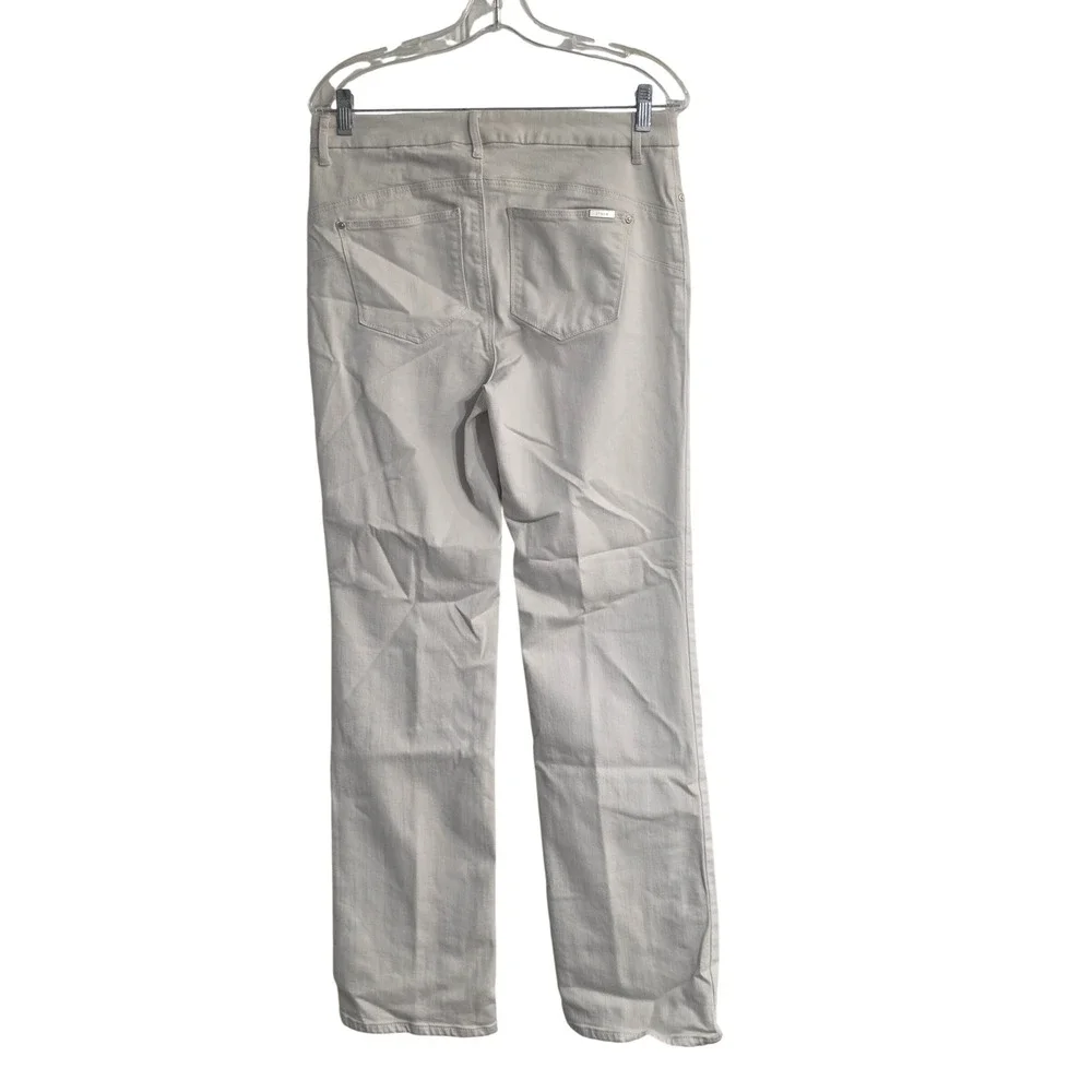 Chicos So Lifting Straight Leg Jeans Womens 0.5 Regular Off White Stretch Pants